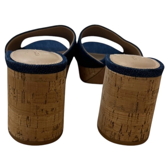 Veronica Beard Women Dali Denim Cork Platform Mules Sandals Heels Sz 10 EUC - Picture 7 of 12